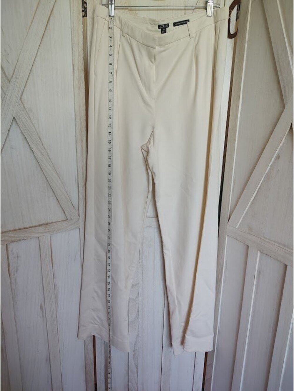 Women's J.Crew Essential Wide Leg Pants in Cream Sz 12T #sophisticated #capsule